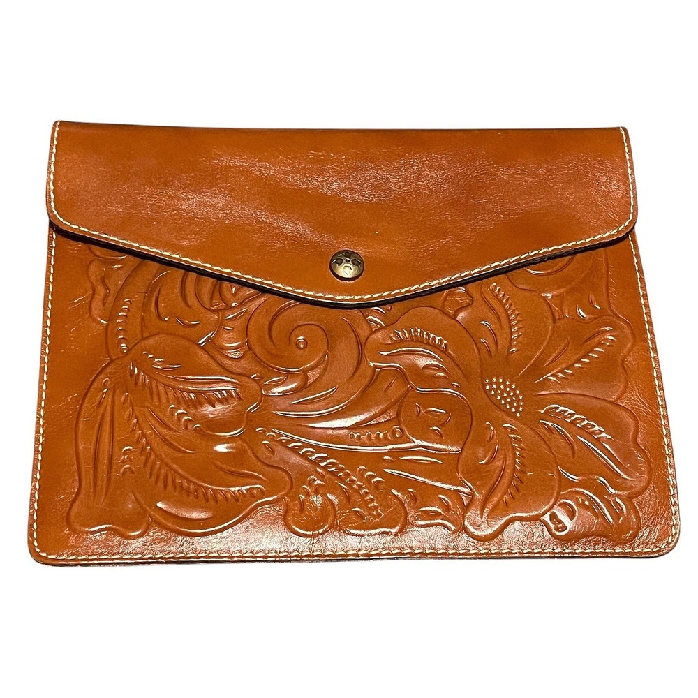 Patricia Nash Tooled Leather Midi Tech‎ Portfolio Florence Tan A81207 NEW